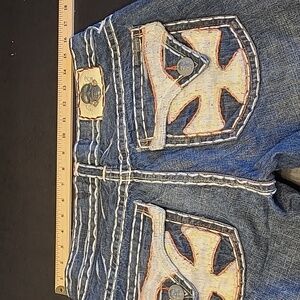 ☠️SIZE 34 X 32 Laguna Beach Jean Co. Mens  Straight Grunge Skull Hipster D…